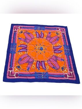 Rani Arabella printed cashmere silk wool stirrups large scarf - FLAWED read